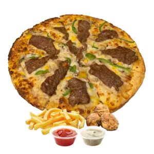 پیتزا سیر و استیک